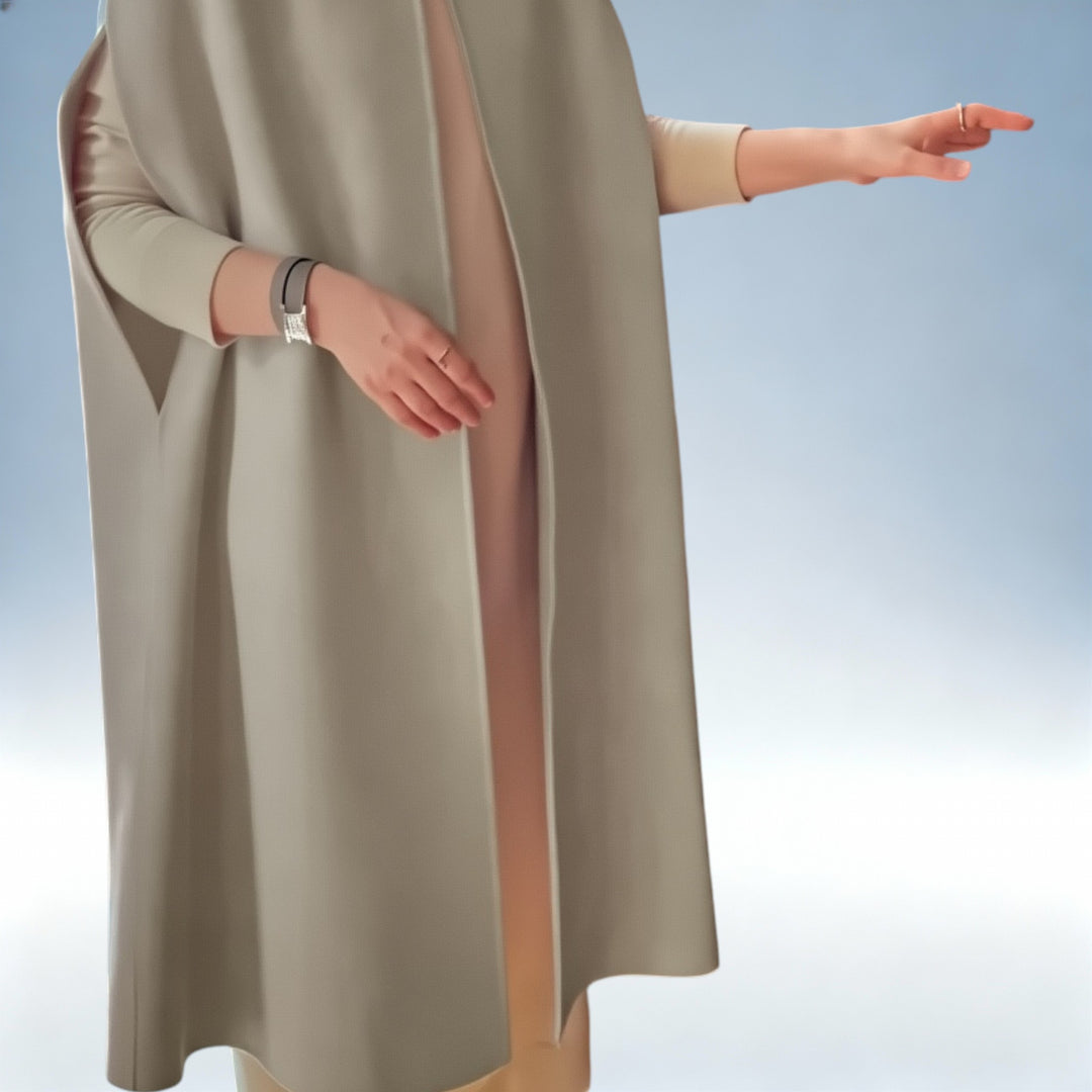 CLARA — Colete de Lã Comprido Estilo Solto | Elegância Contemporânea