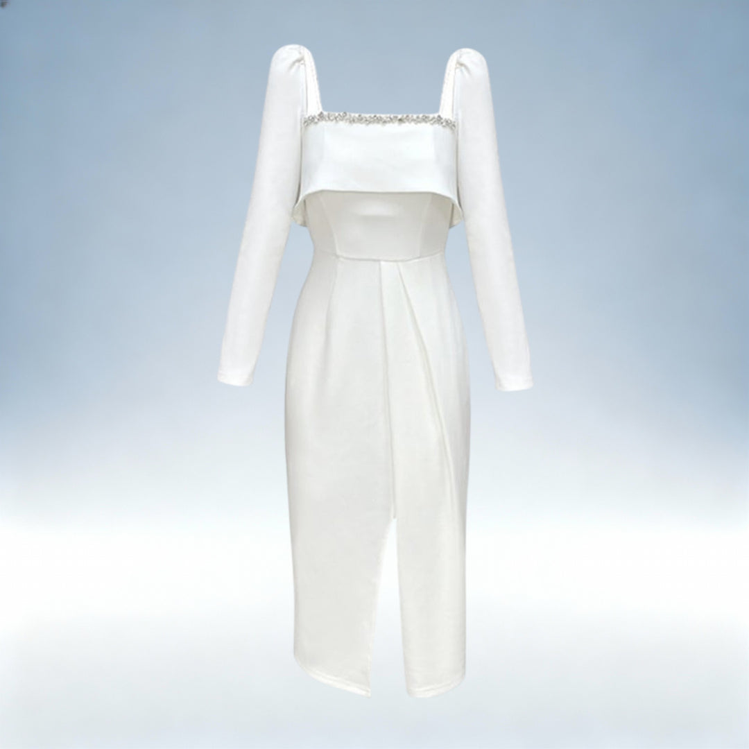 RITA — Vestido Longo de Festa Cintura Alta | Elegância Sofisticada