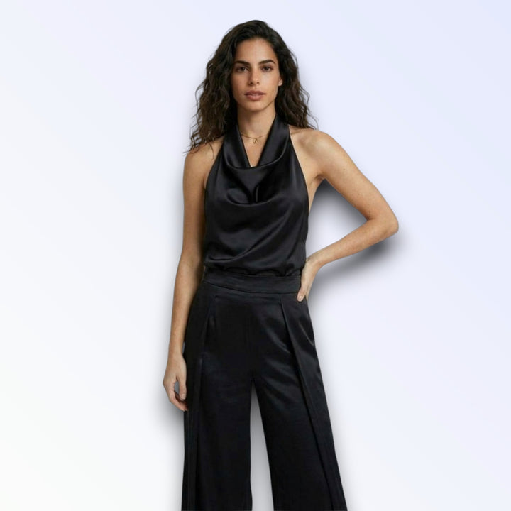 SIENA — TOP HALTER SEDA BEGE