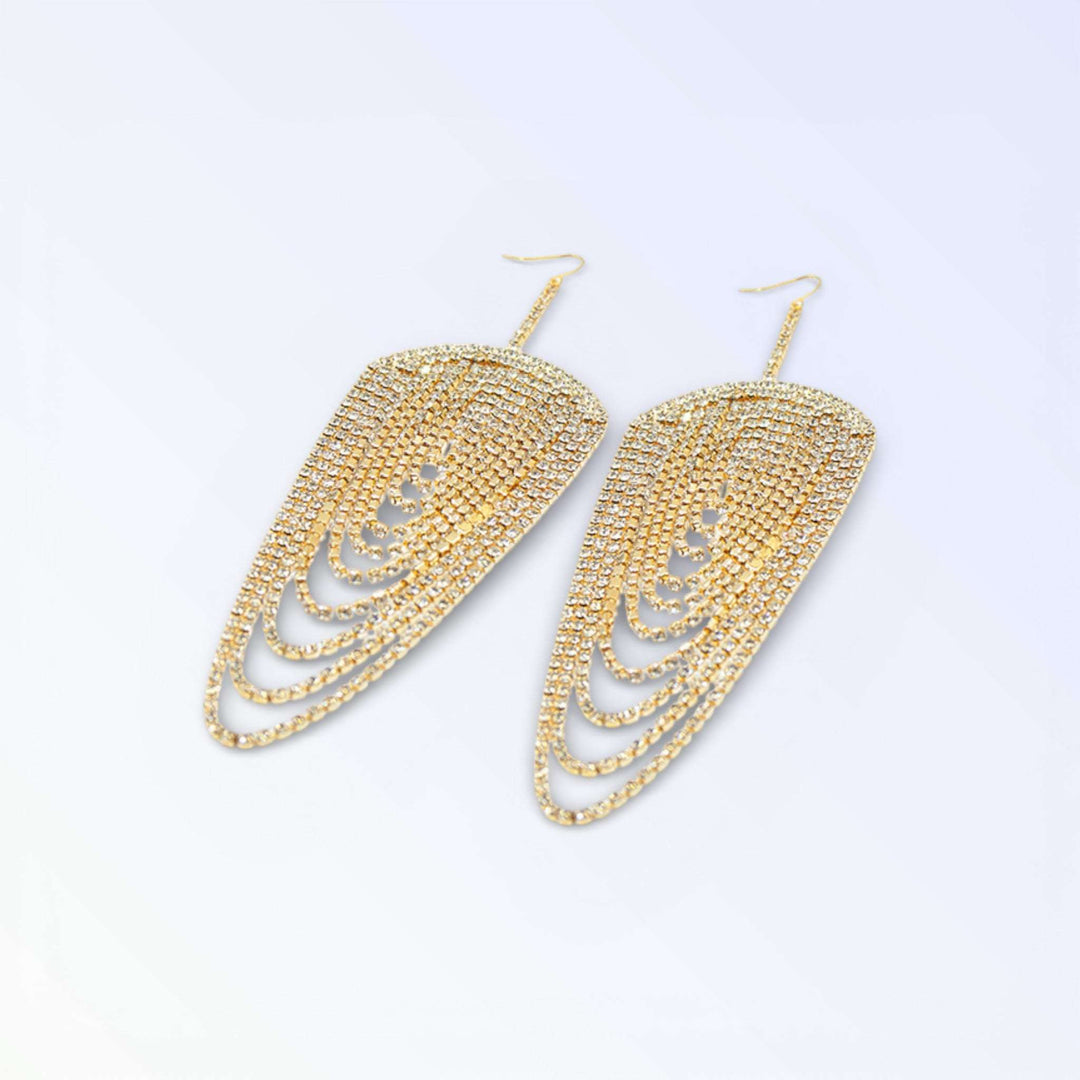 CADENA — BRINCOS DROP FRANJA CRISTAL