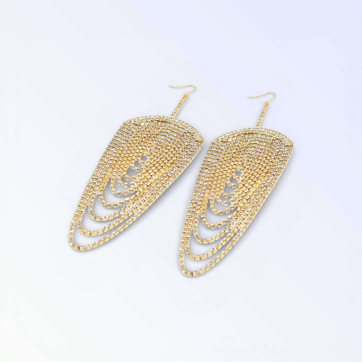 CADENA — BRINCOS DROP FRANJA CRISTAL