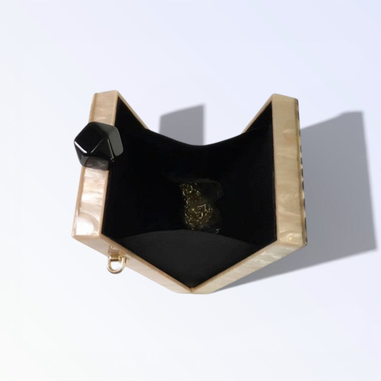 Clutch acrílico de rayas irregulares