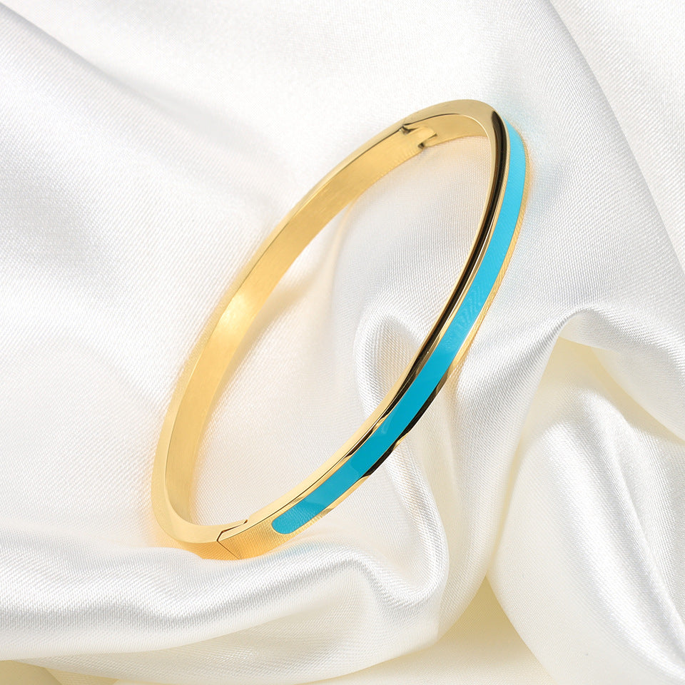 Pulsera de acero inoxidable con epoxi coloreado