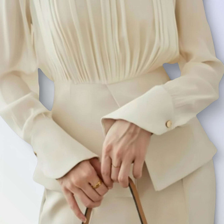 PLEATS — TOP PLISSADO COM CALÇA