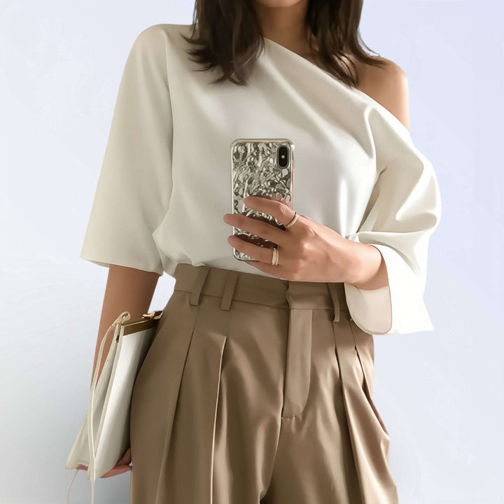 ASA — TOP OMBRO A OMBRÉ BRANCO