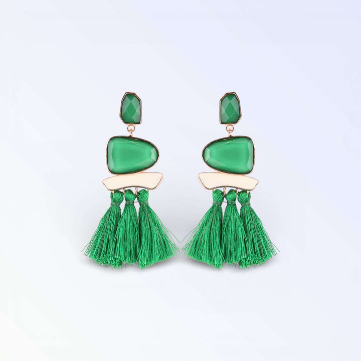 FRILL — BRINCOS TASSEL CRISTAL COLORIDO