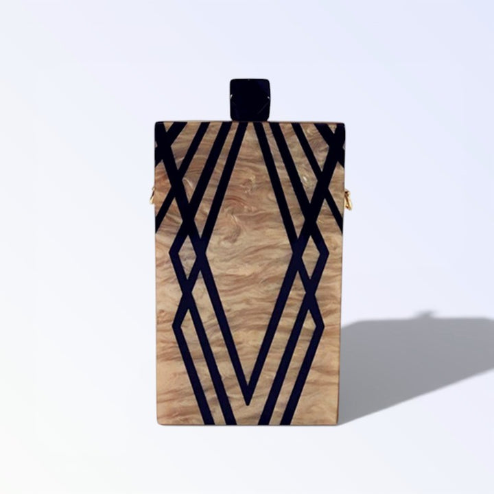 Clutch acrílico de rayas irregulares