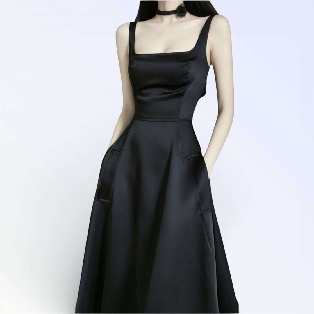 NOIR — VESTIDO MIDI ACETINADO