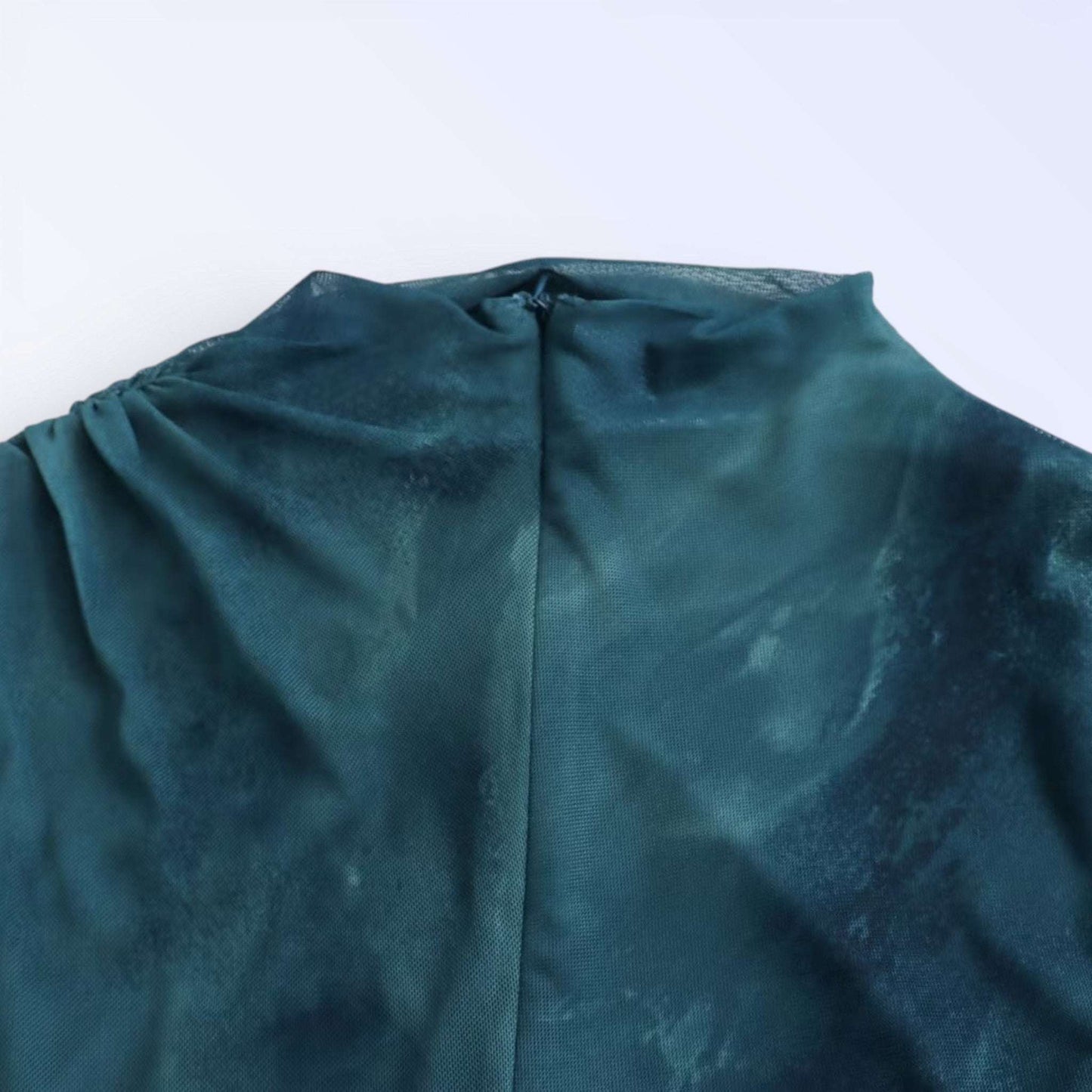 SIREN — VESTIDO LONGO VELO RUGAS MANGA