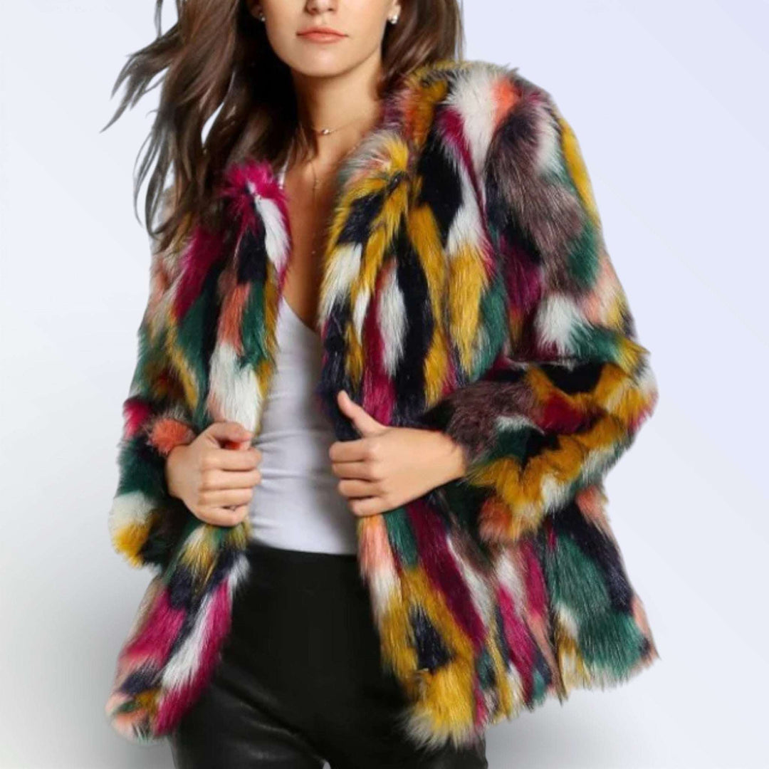 KIRA — CASACO PELUCIA COLOR BLOCK