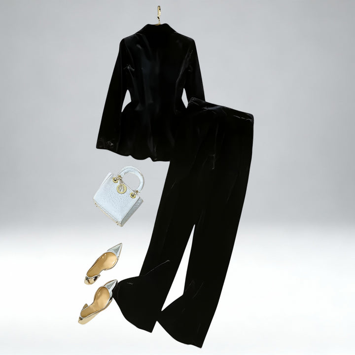 ELENA — Conjunto de veludo elegante