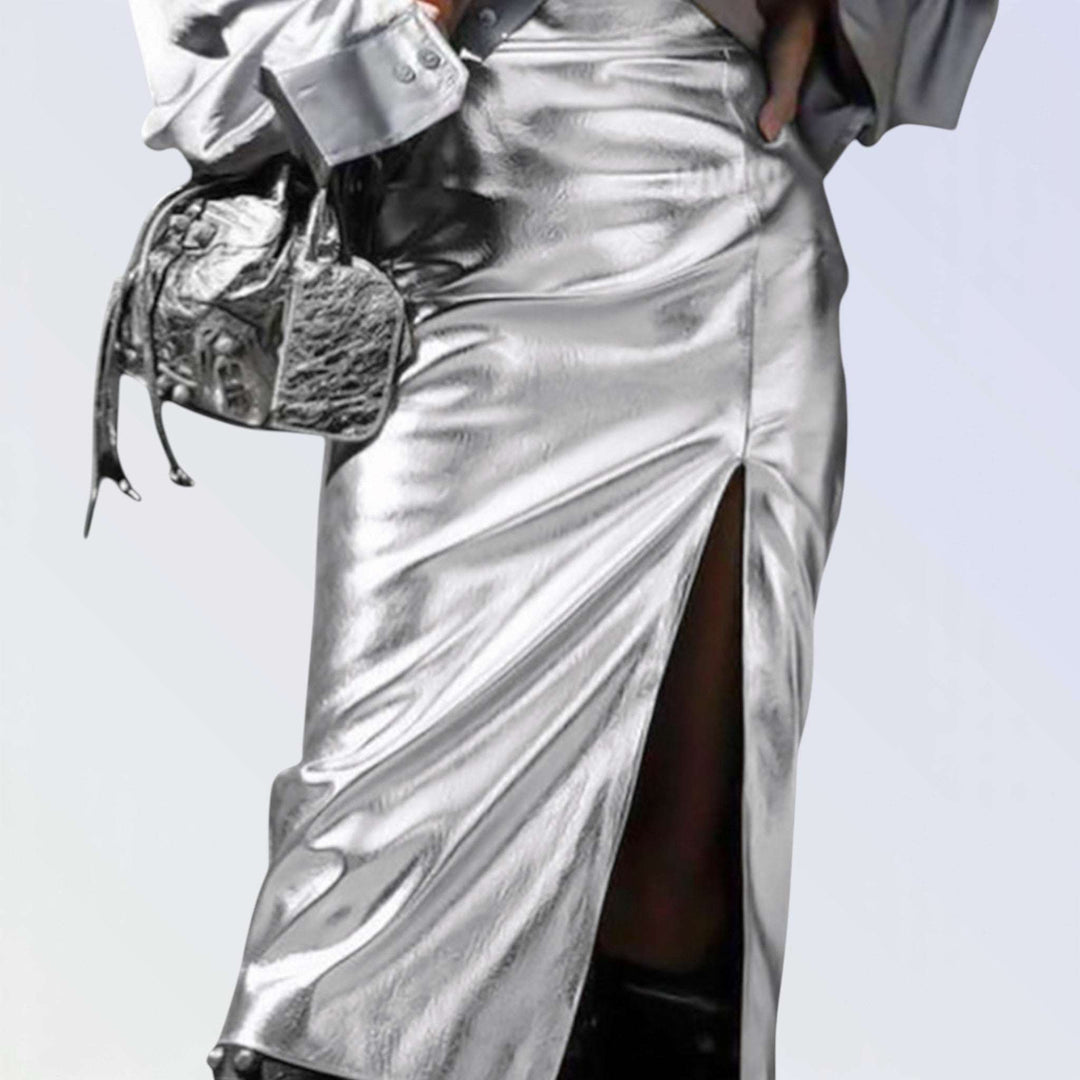 PLATINUM — SAIA MIDI COURO METALIZADO