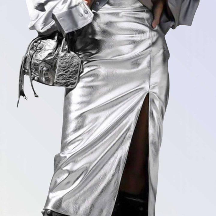 PLATINUM — SAIA MIDI COURO METALIZADO