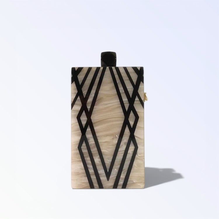 Clutch acrílico de rayas irregulares