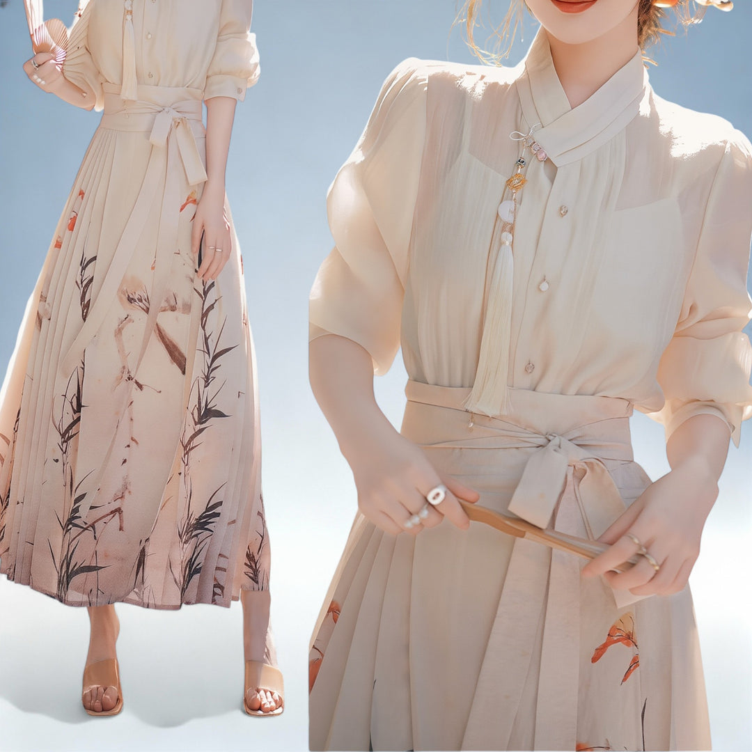 ISABELA — Conjunto Tencel com Padrão Floral | Elegância Clássica