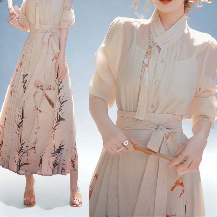 ISABELA — Conjunto Tencel com Padrão Floral | Elegância Clássica