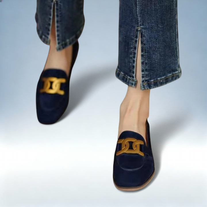 BÁRBARA — Sapatos Rasos com Fivela Metálica | Elegância Atemporal