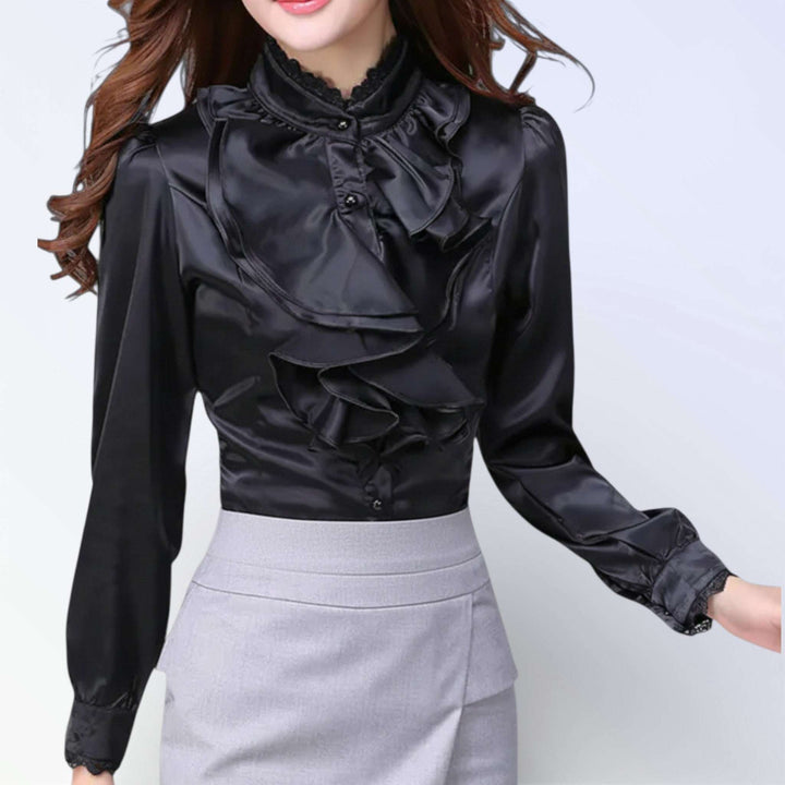 VICTORIA — CAMISA VOLANTS EM CETIM