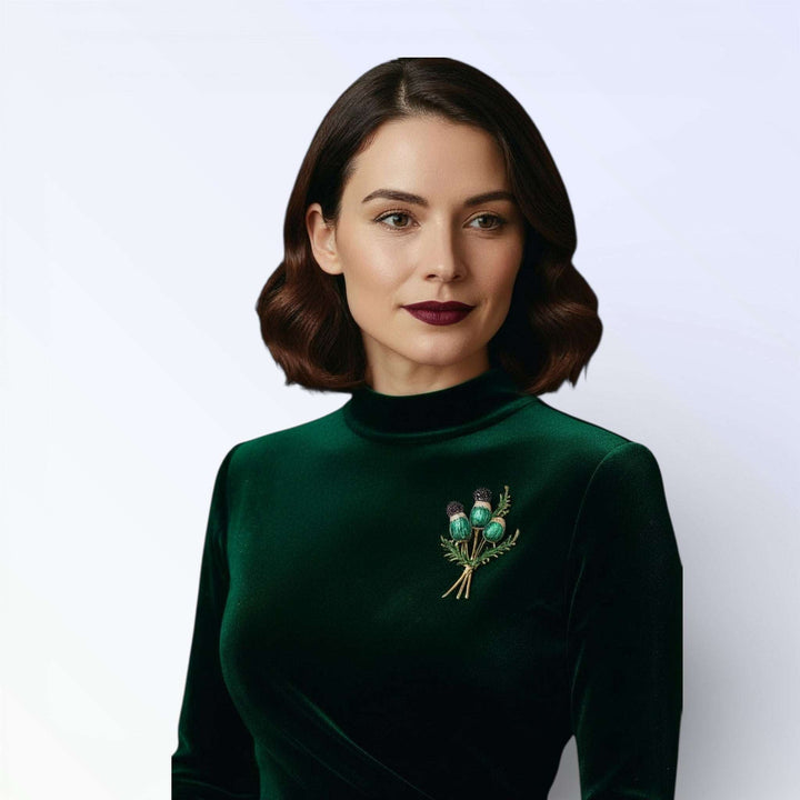 THISTLE — BROCHE ESMALTE CARDO