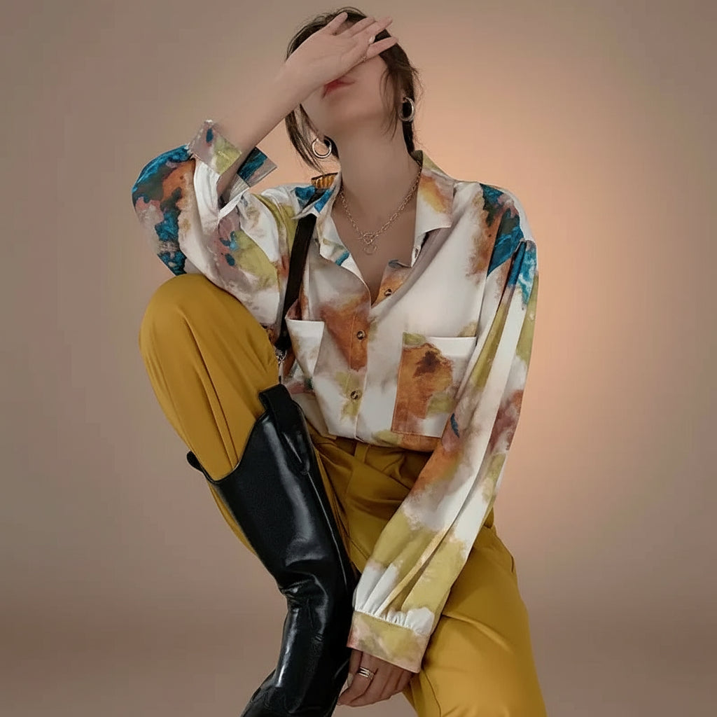 Autumn Korean Loose-Fit Long Sleeve Shirt for Women