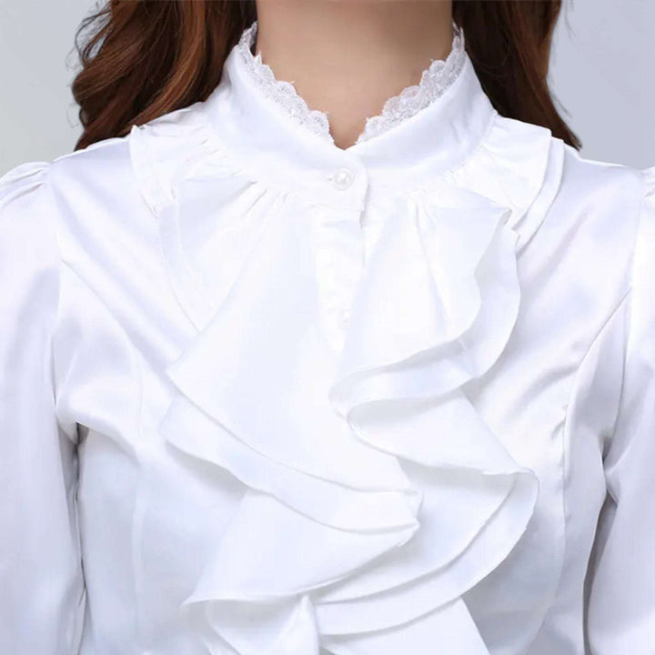 VICTORIA — CAMISA VOLANTS EM CETIM