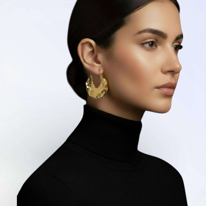 WAVE — BRINCOS CRESCENTE TEXTURIZADO