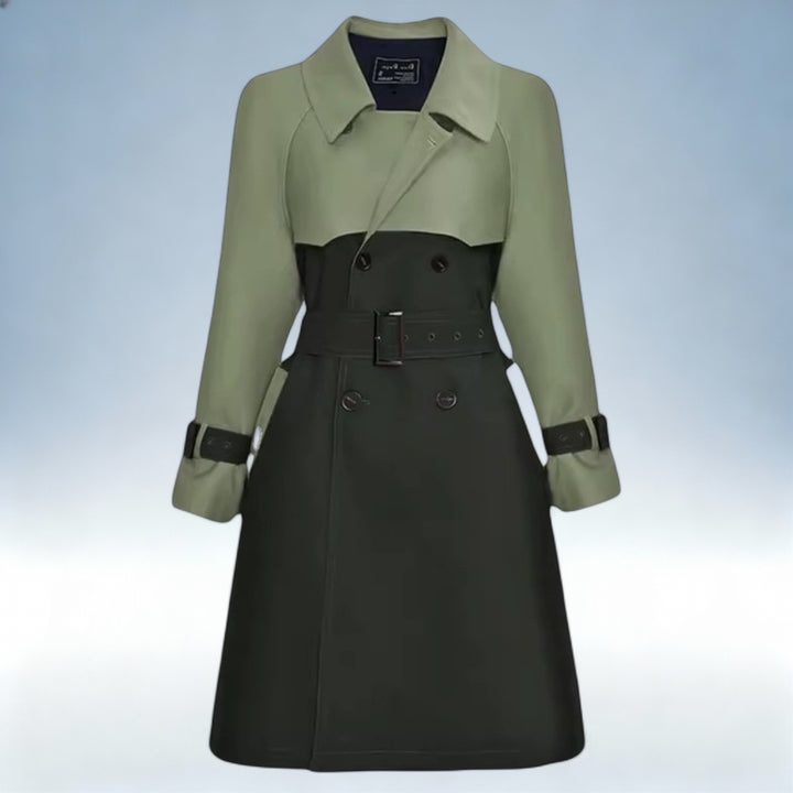 LISBON — Casaco Premium Mid-Length Color Block | Elegância Urbana