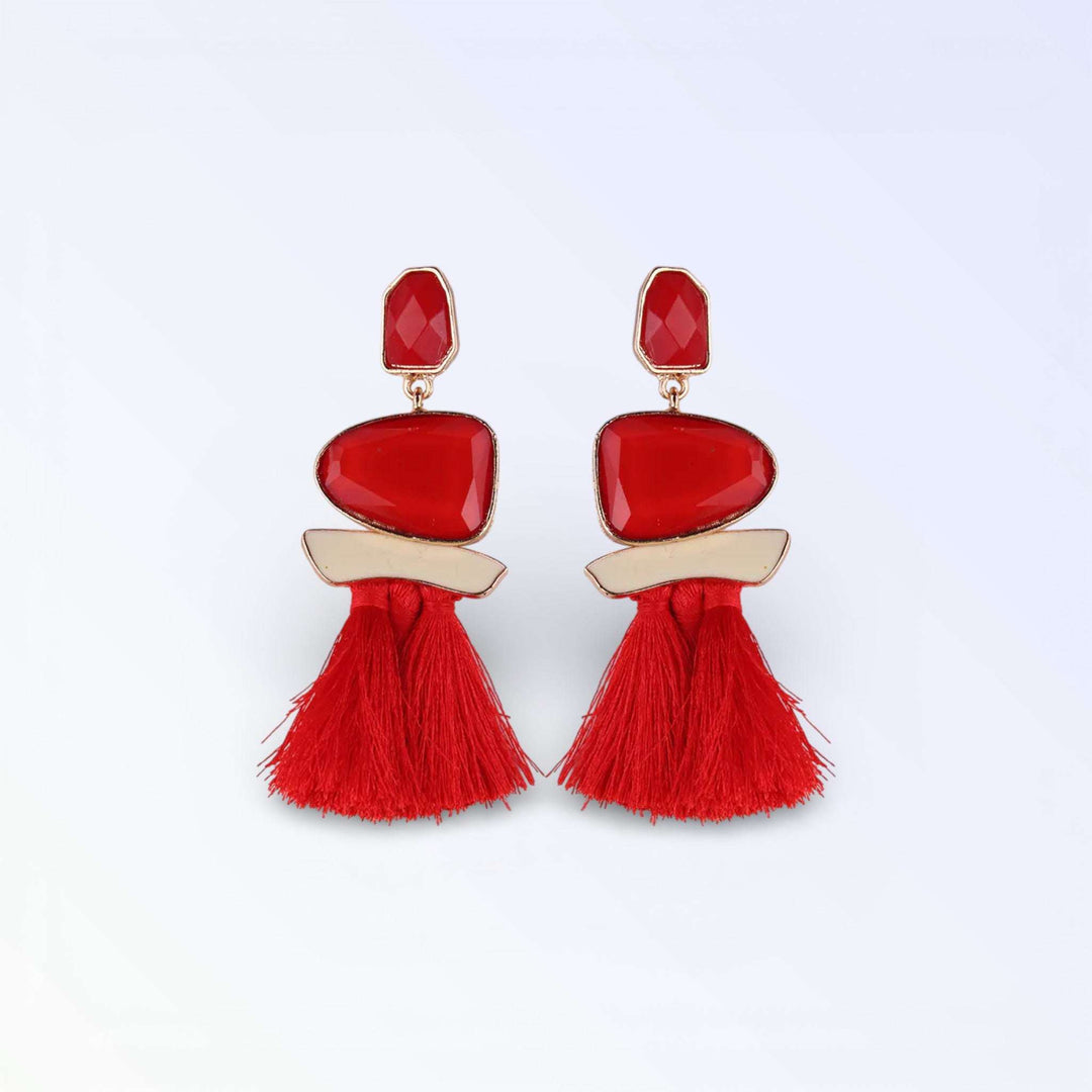 FRILL — BRINCOS TASSEL CRISTAL COLORIDO