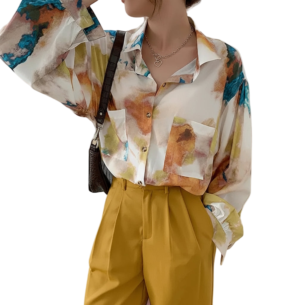 Autumn Korean Loose-Fit Long Sleeve Shirt for Women