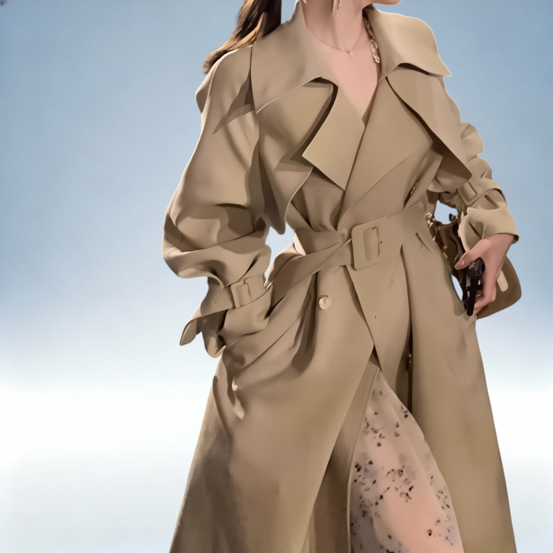 ESTELA — Trench Coat Clássico Bicolor | Elegância Atemporal