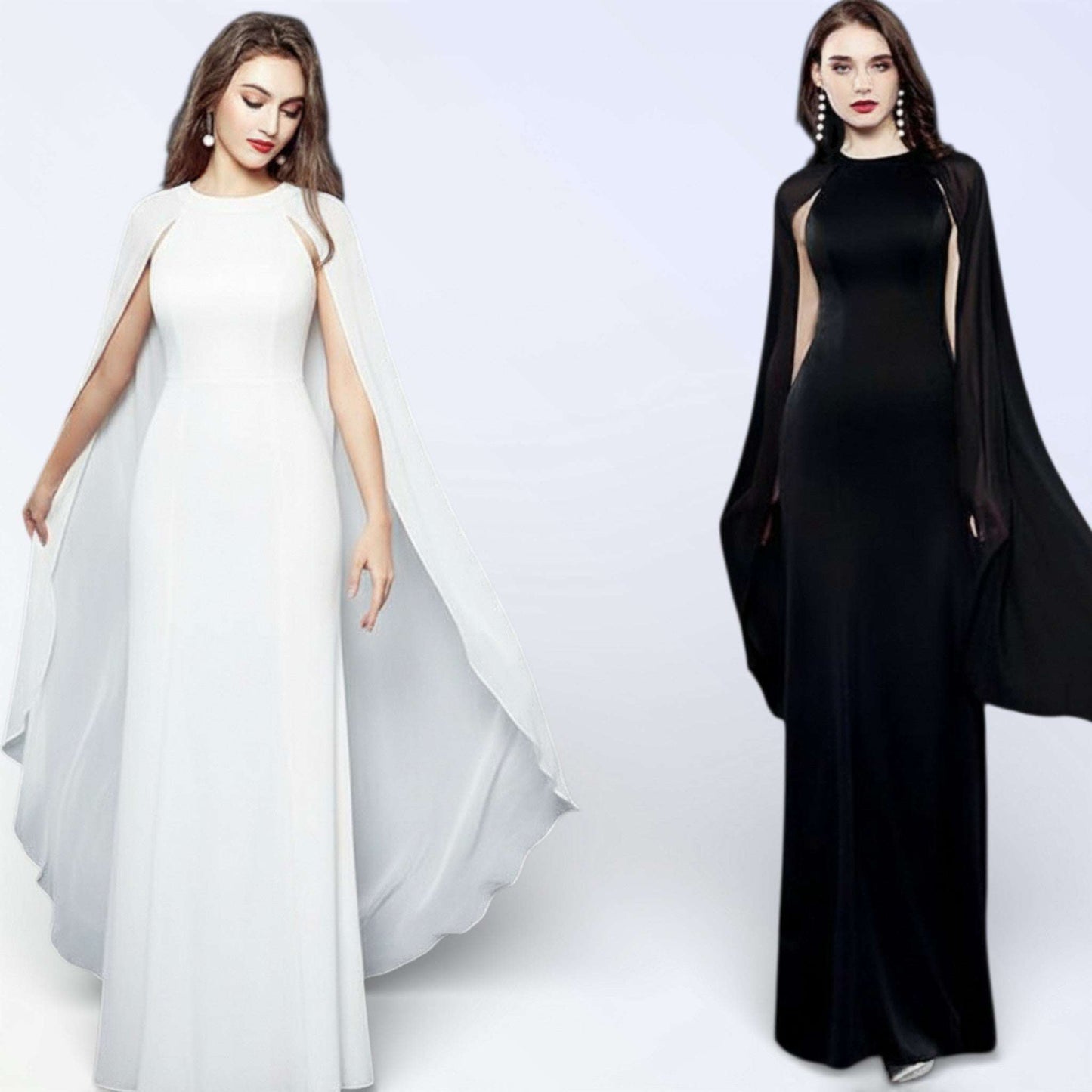 LIRA — VESTIDO COM CAPAS FLUTUANTES