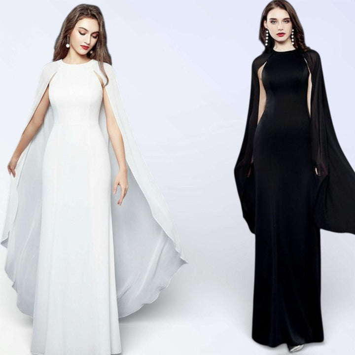 LIRA — VESTIDO COM CAPAS FLUTUANTES