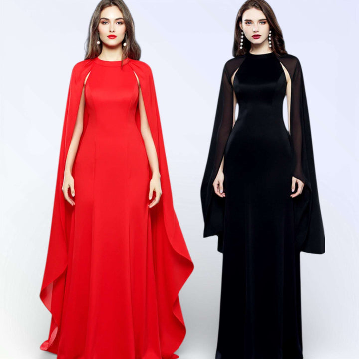 LIRA — VESTIDO COM CAPAS FLUTUANTES