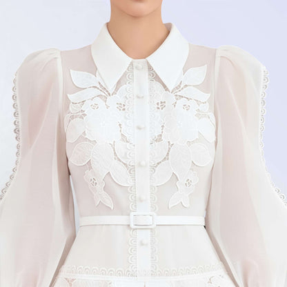 LÍRIO — MACACÃO MINI FLORES BRANCO TULIPA