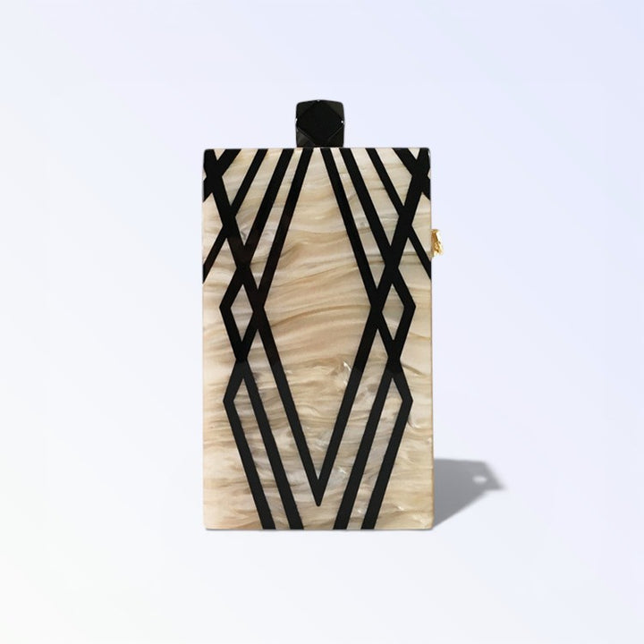 Clutch acrílico de rayas irregulares