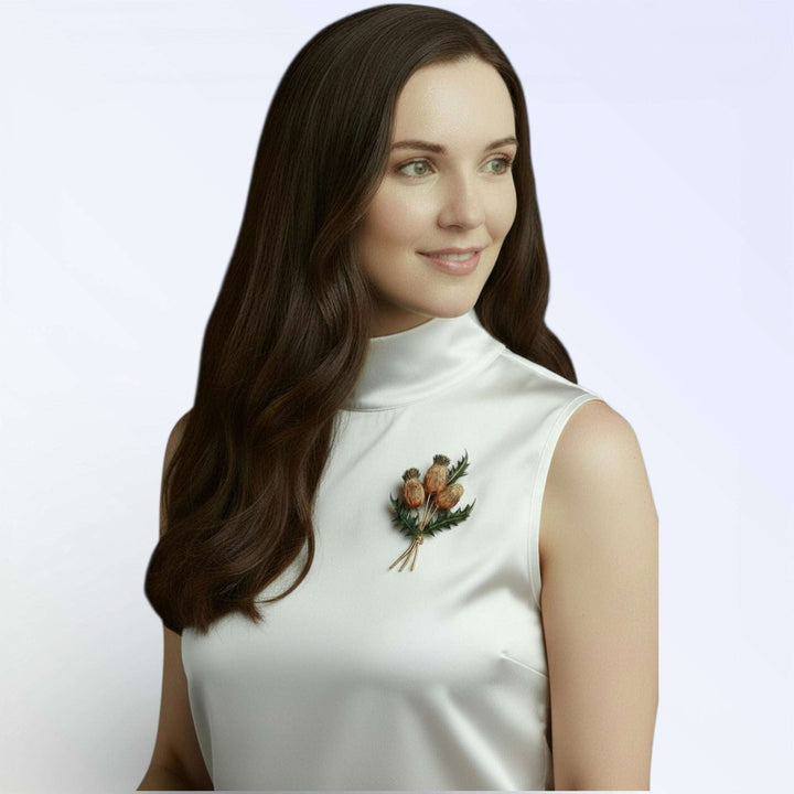 THISTLE — BROCHE ESMALTE CARDO