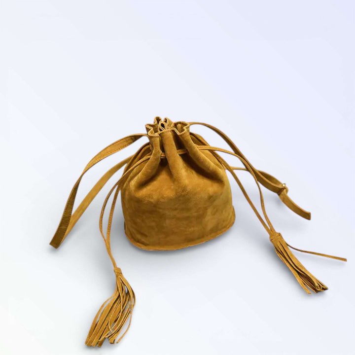 FRINGE — BOLSA DRAWSTRING SUÉDE FRANJA