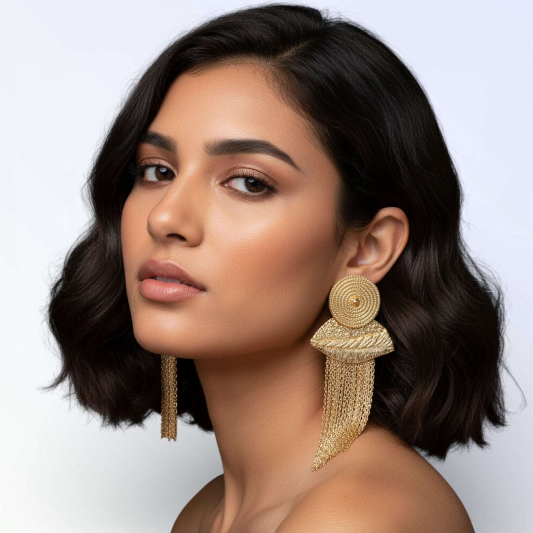 FRINGE — BRINCOS FRANJA ESCULPIDOS