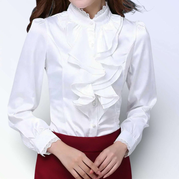 VICTORIA — CAMISA VOLANTS EM CETIM