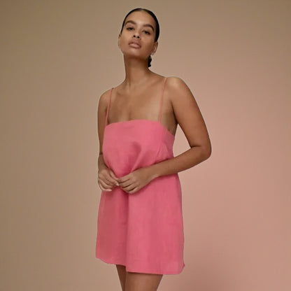 LIS | Vestido Mini Minimalista en Mezcla Noble de Lino y Algodón