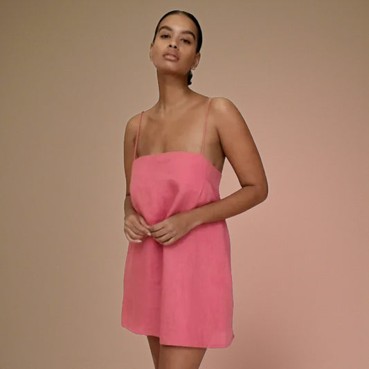 LIS | Vestido Mini Minimalista en Mezcla Noble de Lino y Algodón