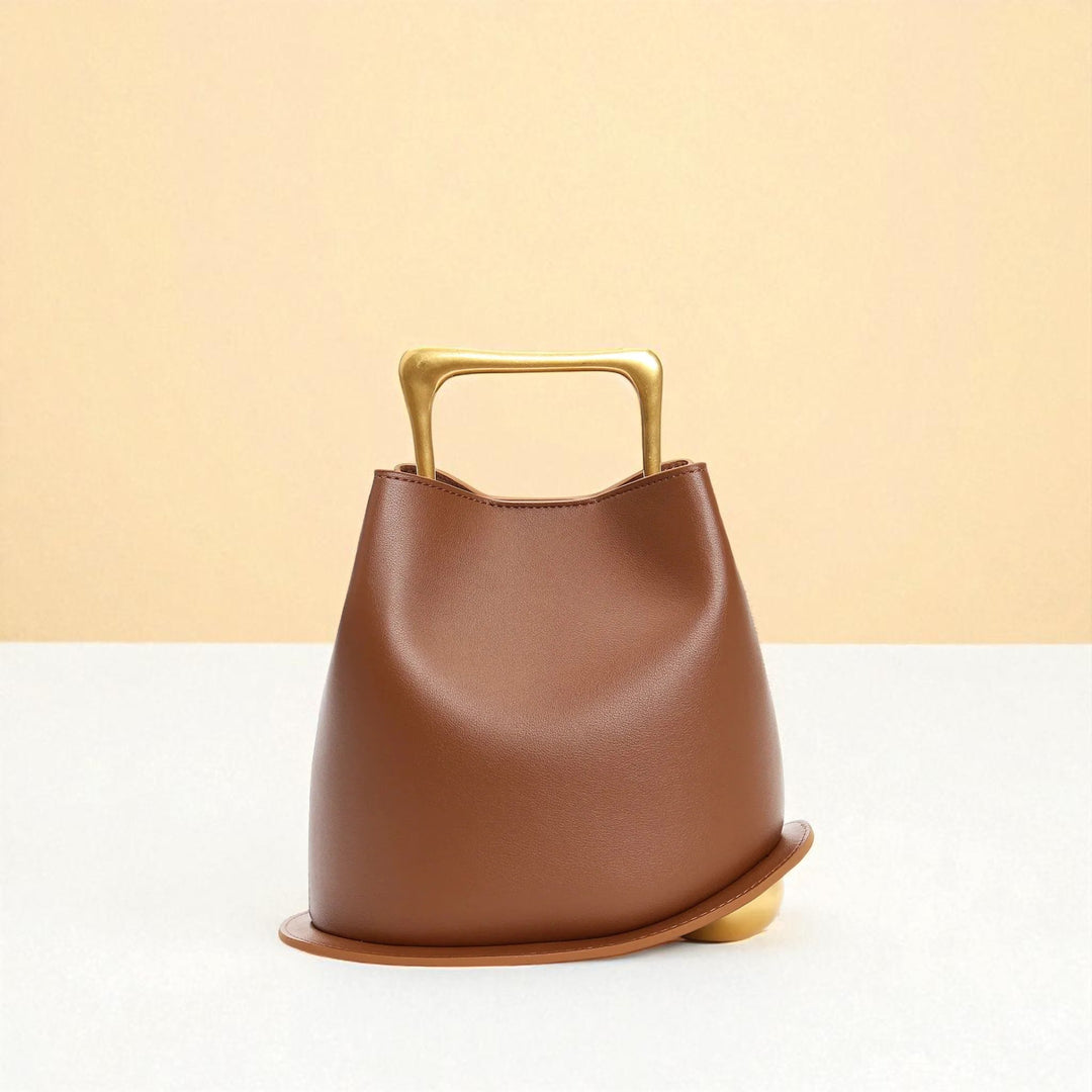 Bolso tipo cubo de piel de vacuno para mujer