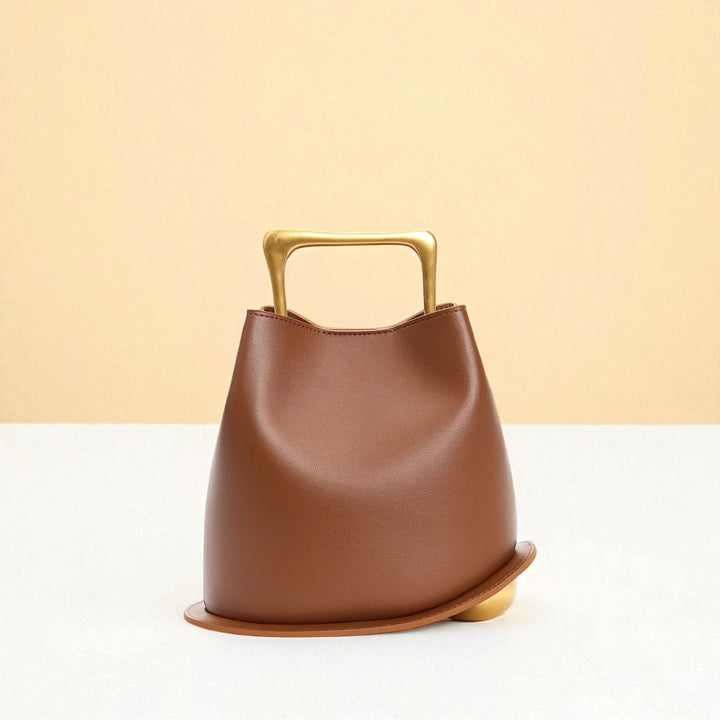Bolso tipo cubo de piel de vacuno para mujer
