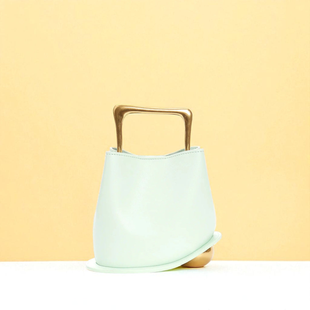 Bolso tipo cubo de piel de vacuno para mujer